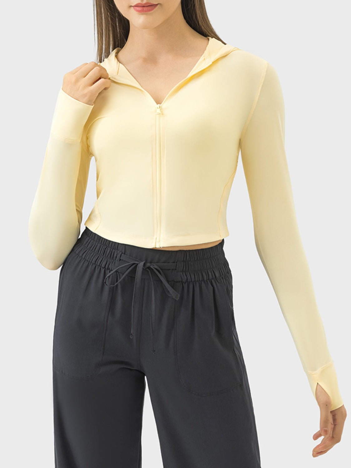 Zip Up Hooded Long Sleeve Active Outerwear - XathletiX