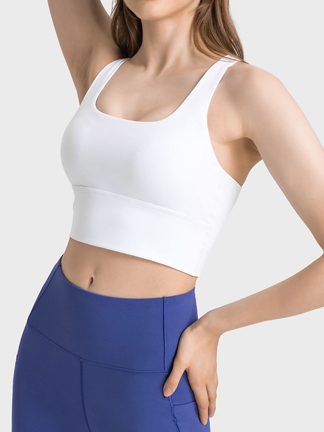 Scoop Neck Crisscross Straps Sports Bra - XathletiX