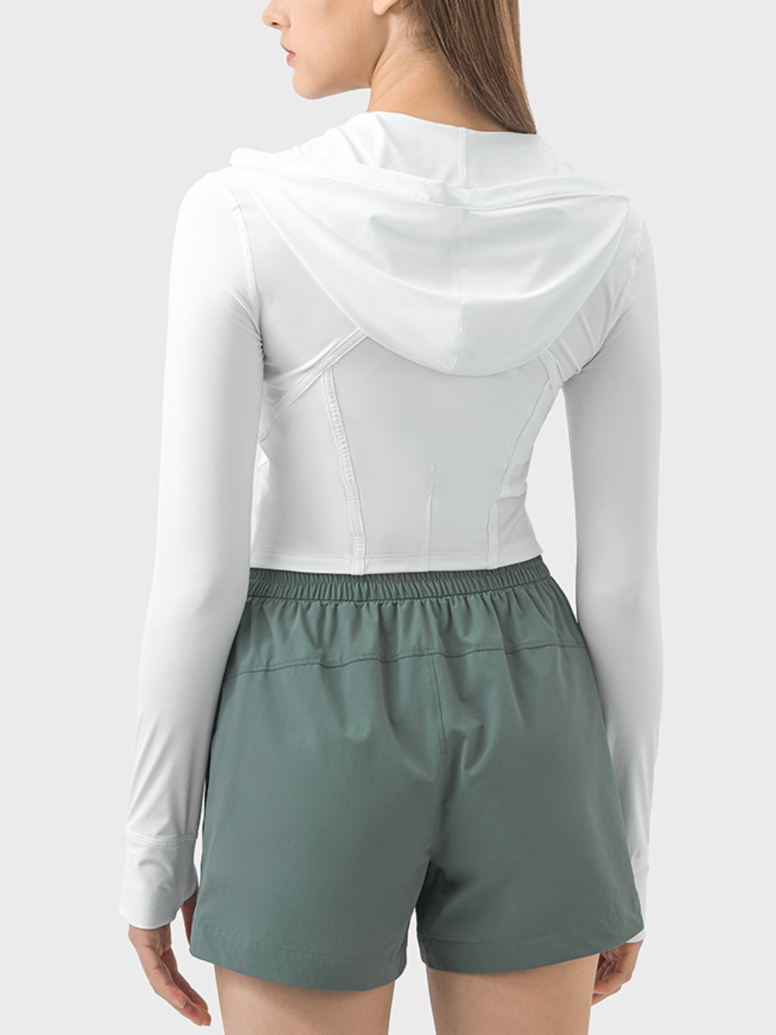 Zip Up Hooded Long Sleeve Active Outerwear - XathletiX