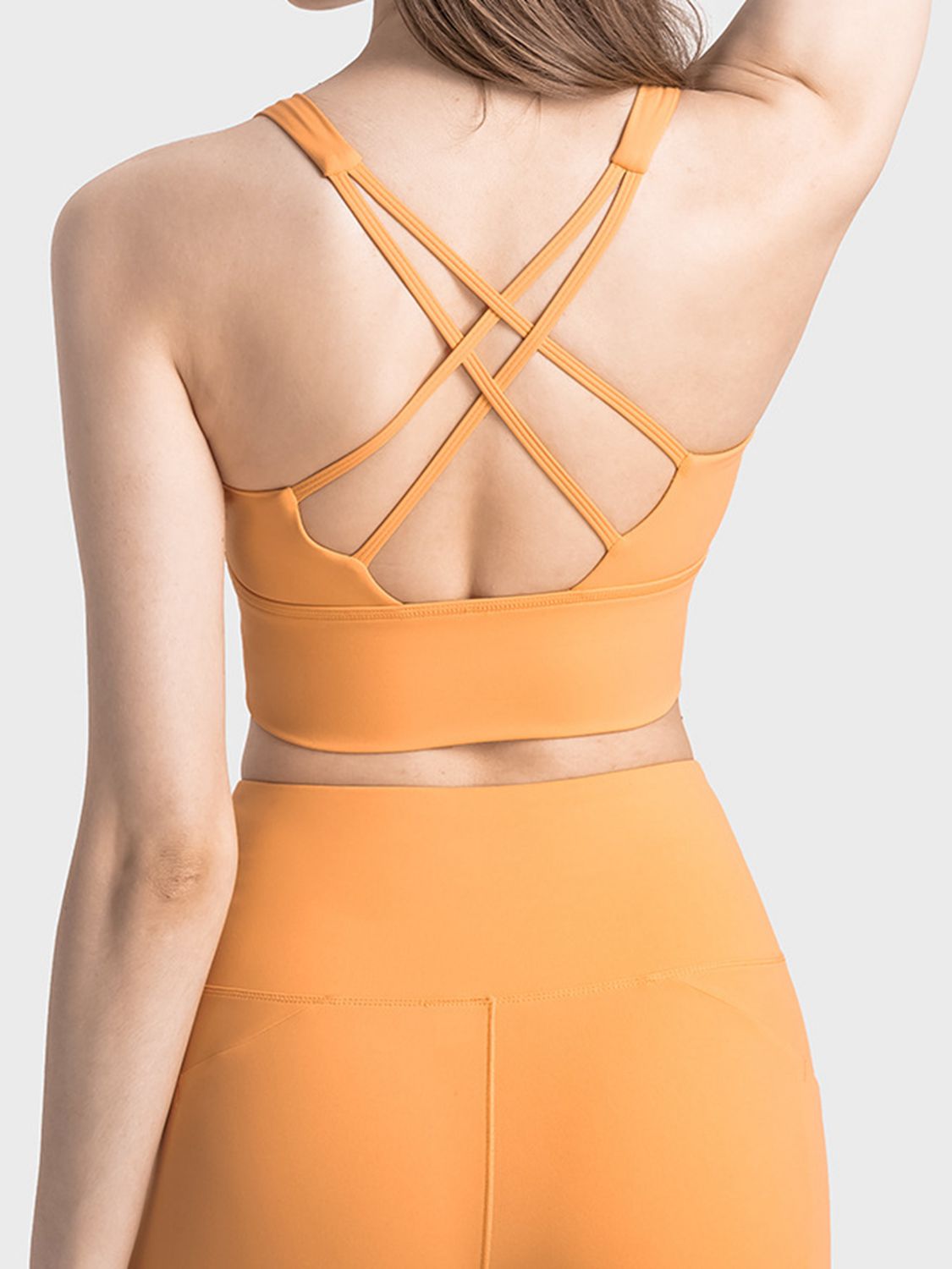 Scoop Neck Crisscross Straps Sports Bra - XathletiX