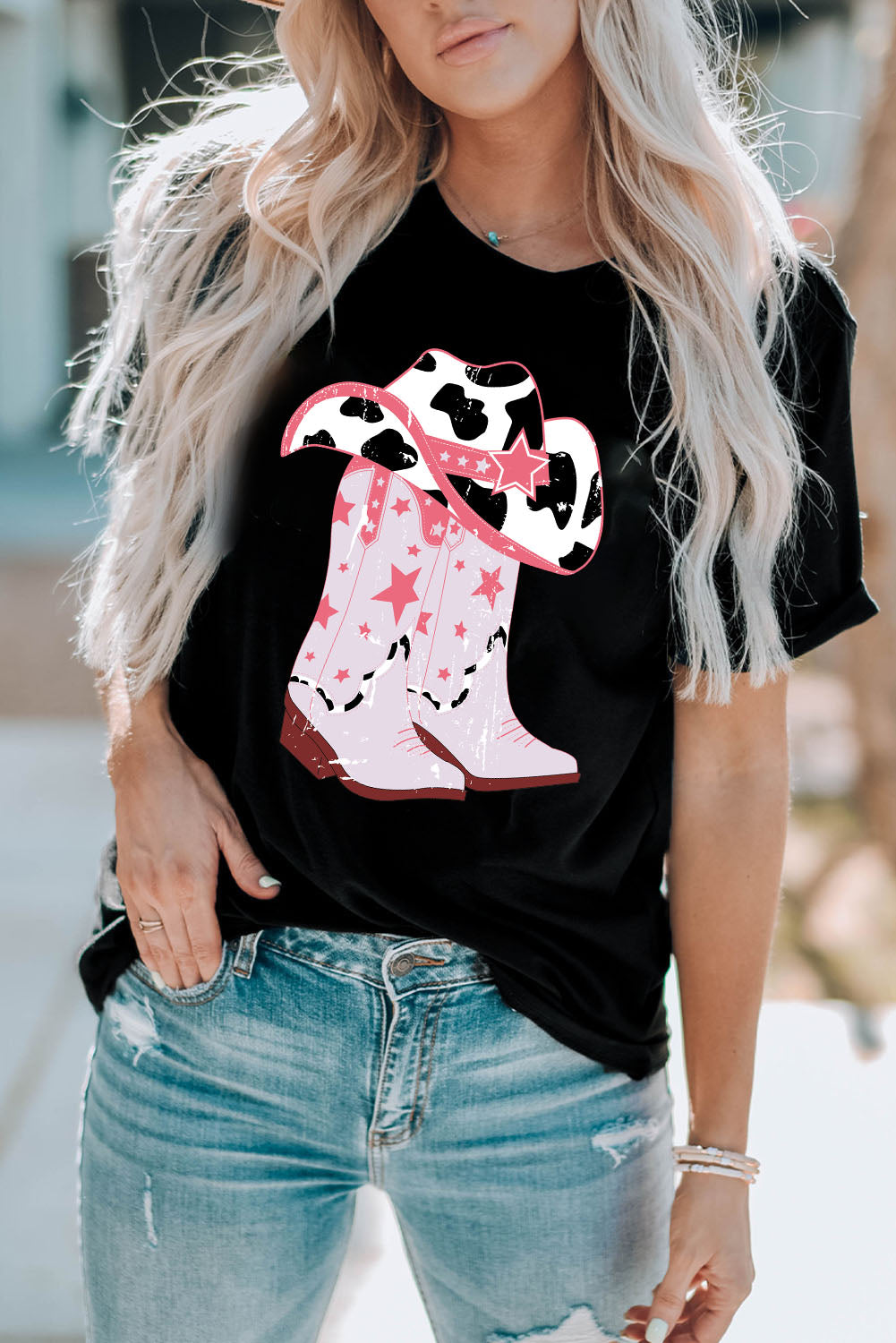 Cowboy Hat and Boots Graphic Tee - XathletiX