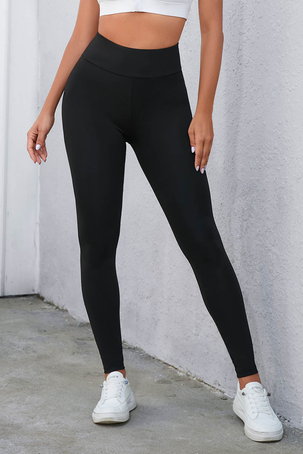 Crisscross Detail Wide Waistband Leggings - XathletiX