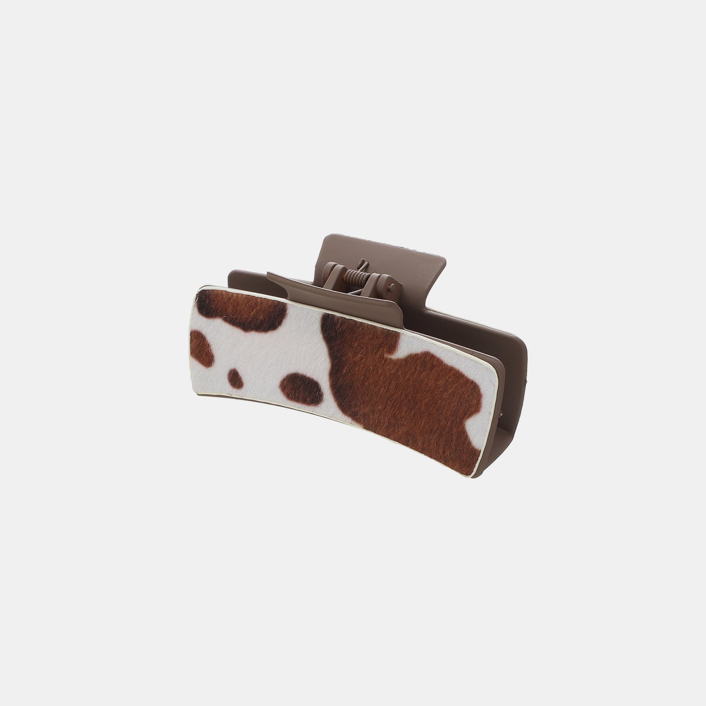 Cow Print PU Leather Acrylic Hair Claw Clip - XathletiX