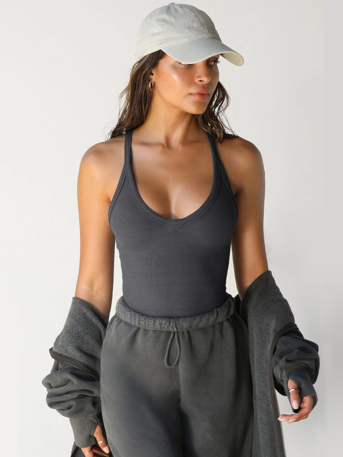 Scoop Neck Wide Strap Tank - XathletiX