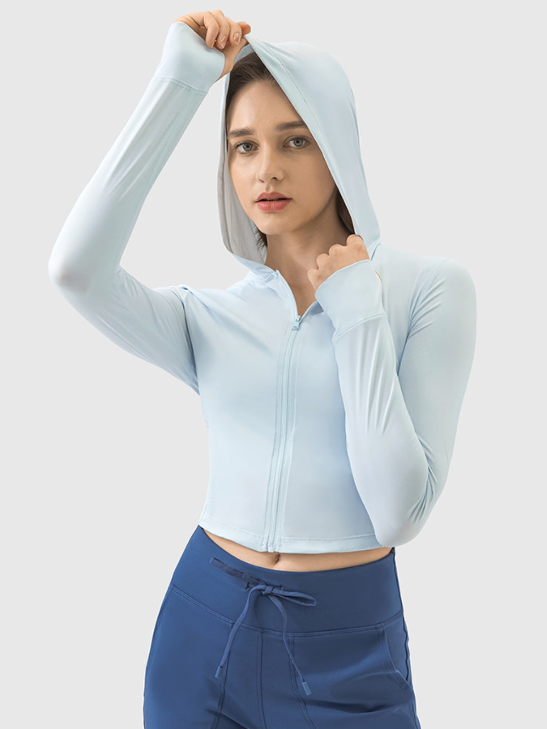 Zip Up Hooded Long Sleeve Active Outerwear - XathletiX
