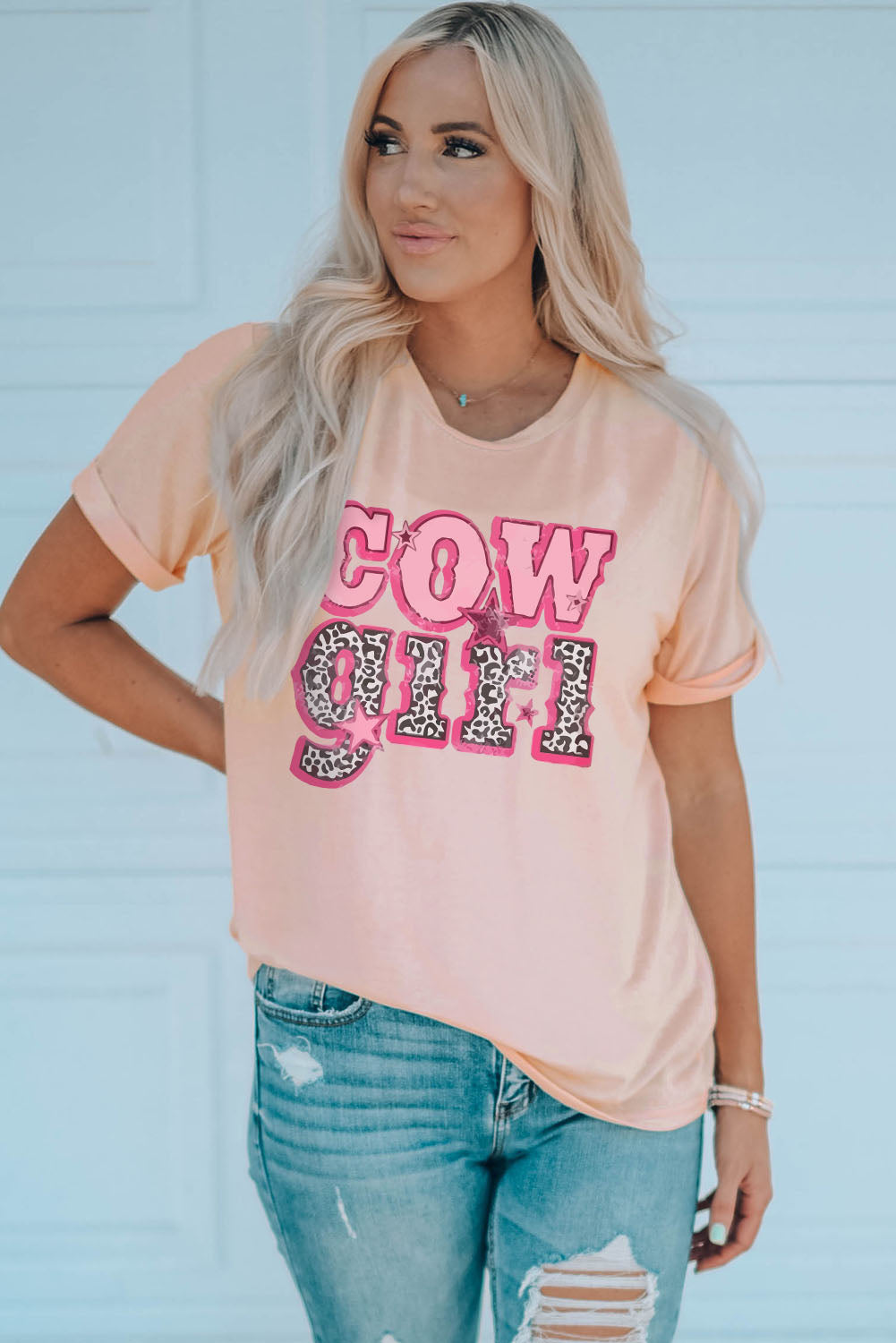 COWGIRL Graphic Cuffed Tee - XathletiX
