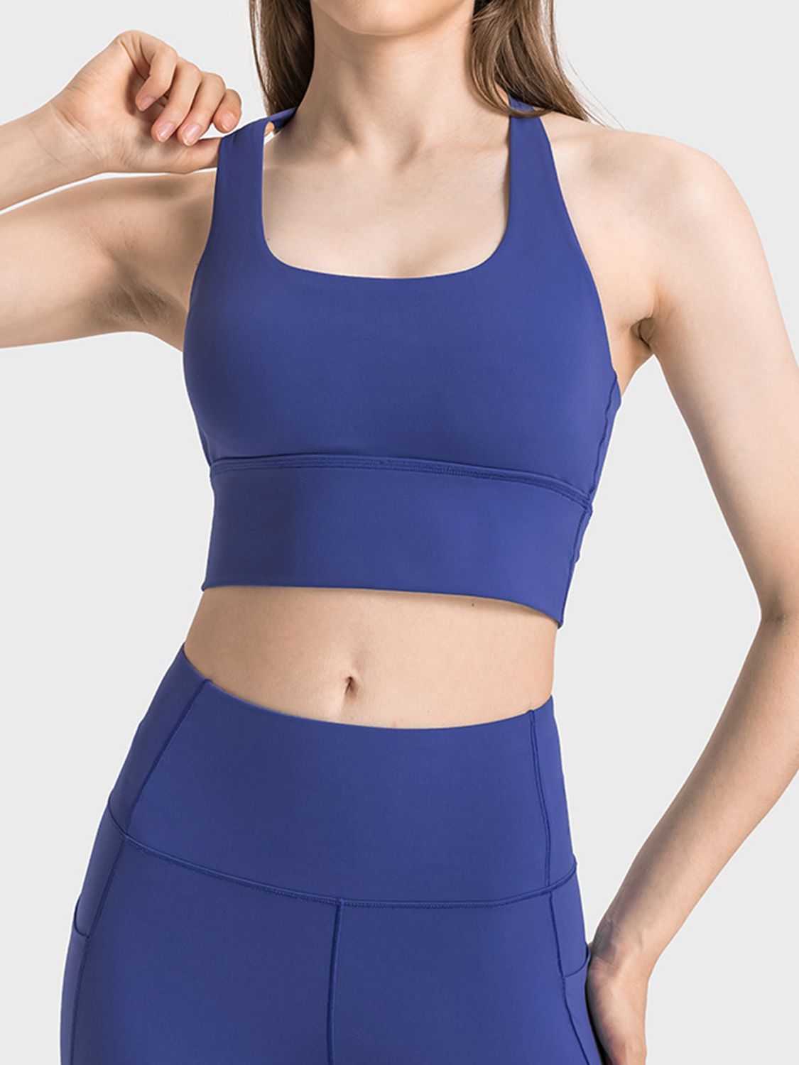 Scoop Neck Crisscross Straps Sports Bra - XathletiX