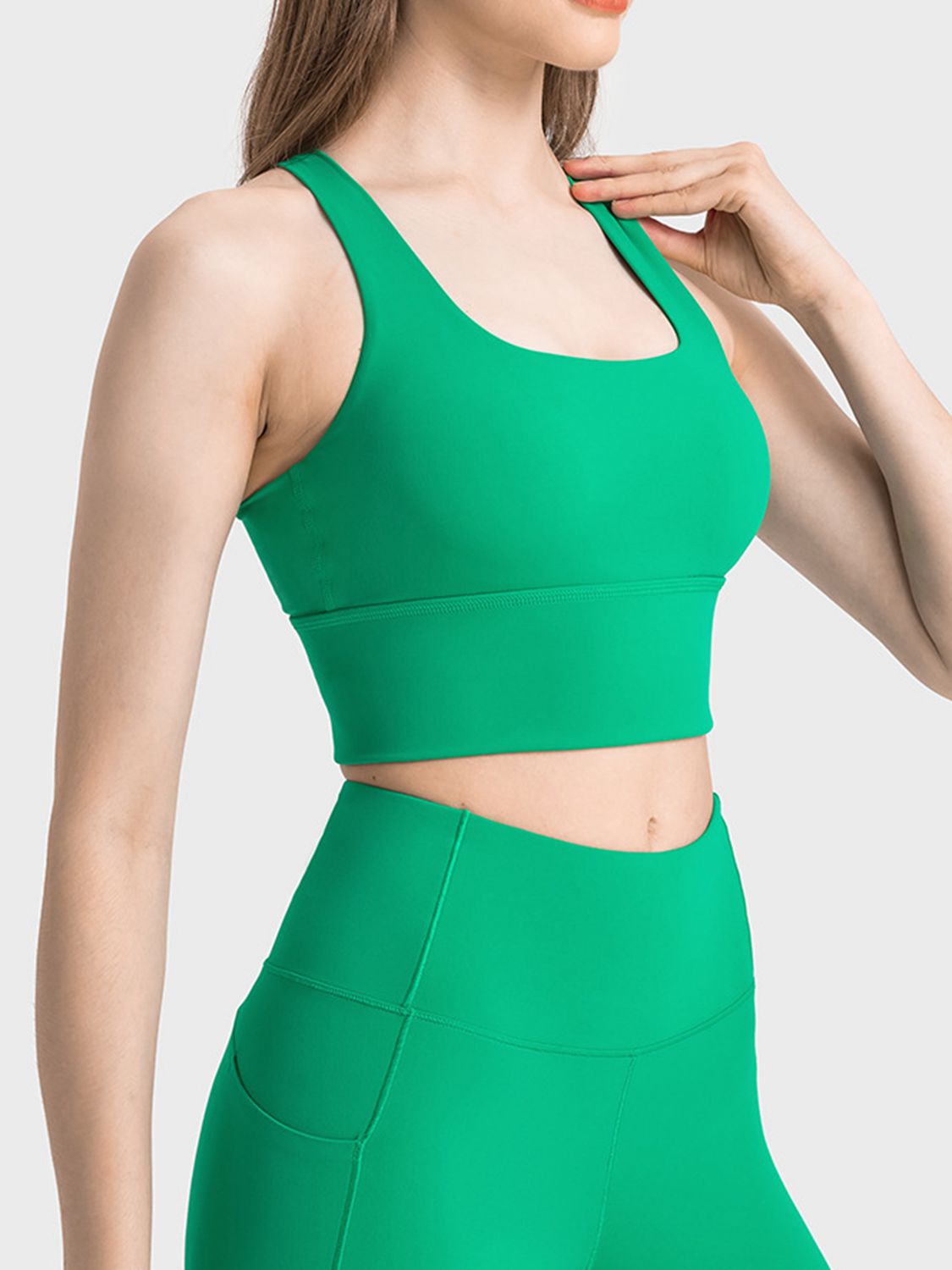 Scoop Neck Crisscross Straps Sports Bra - XathletiX
