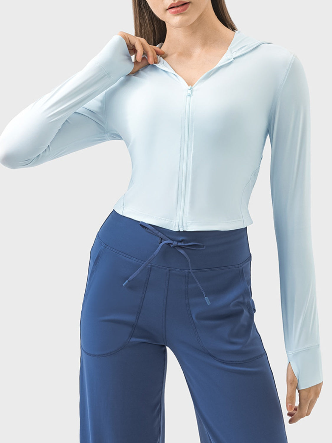 Zip Up Hooded Long Sleeve Active Outerwear - XathletiX