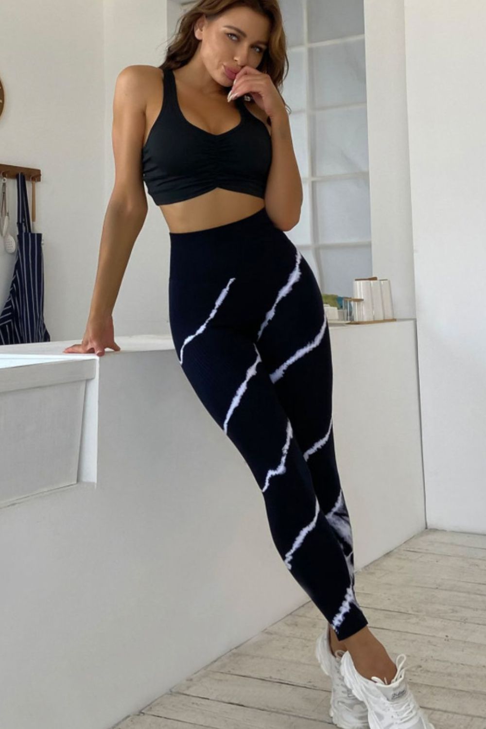 Slim Fit High Waist Long Active Pants - XathletiX