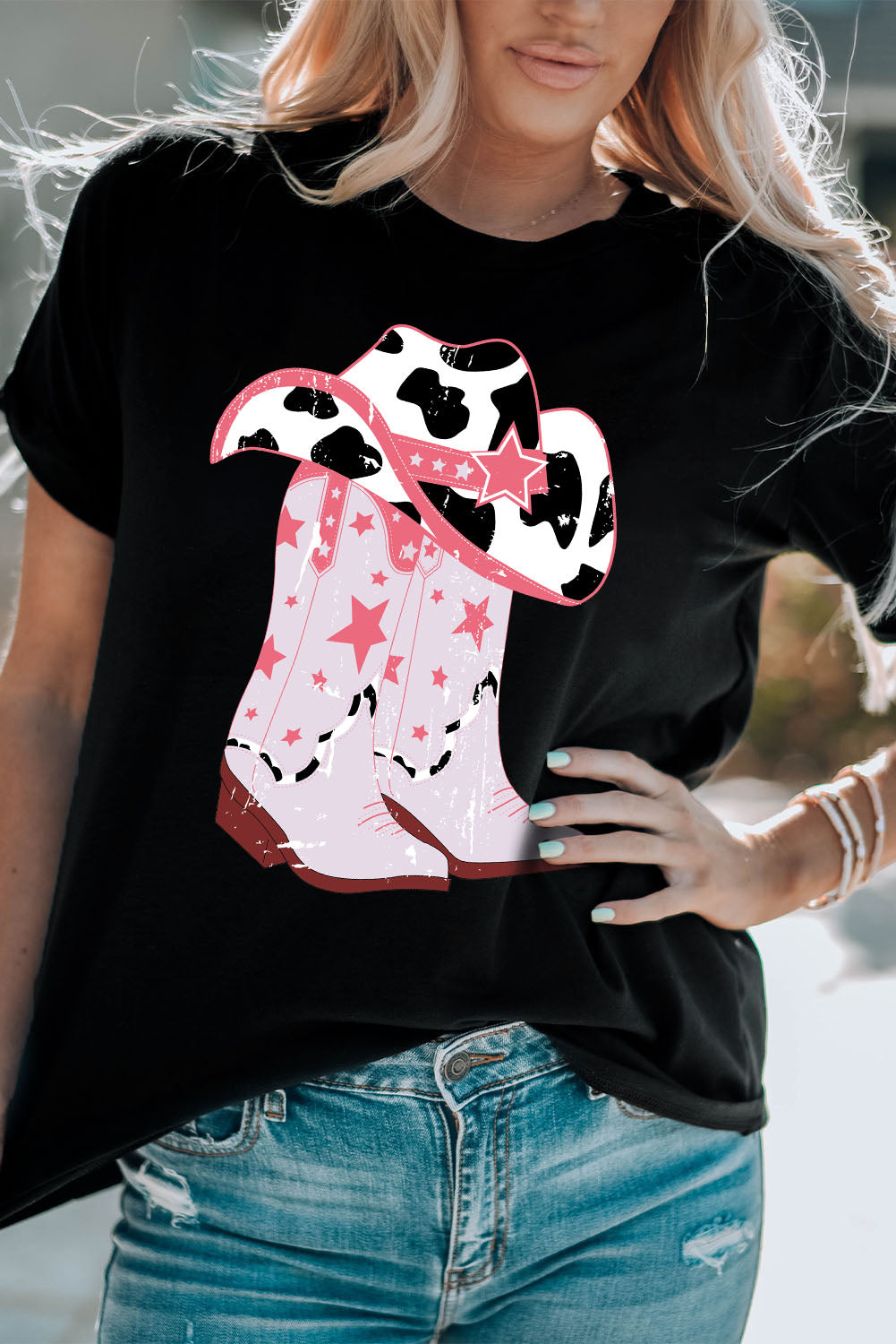 Cowboy Hat and Boots Graphic Tee - XathletiX