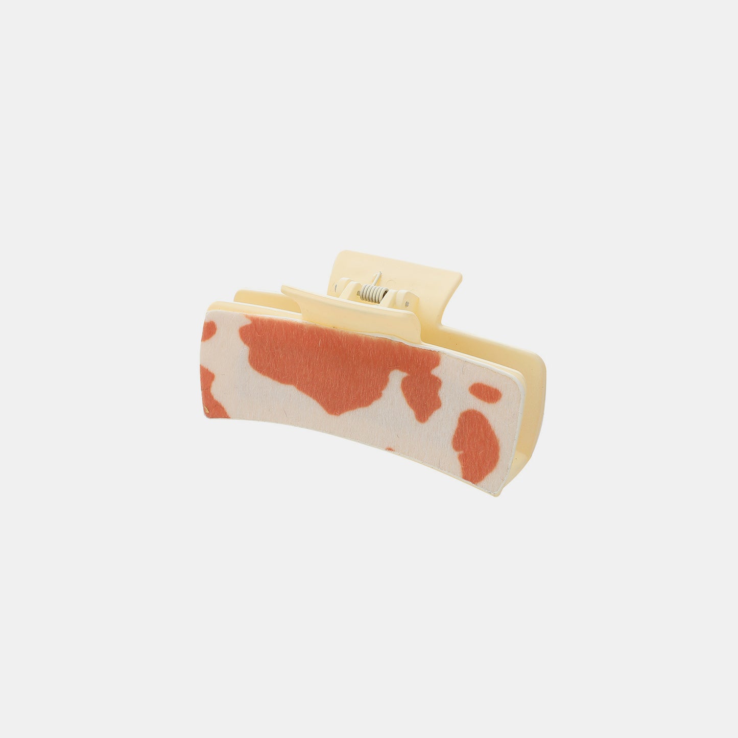 Cow Print PU Leather Acrylic Hair Claw Clip - XathletiX