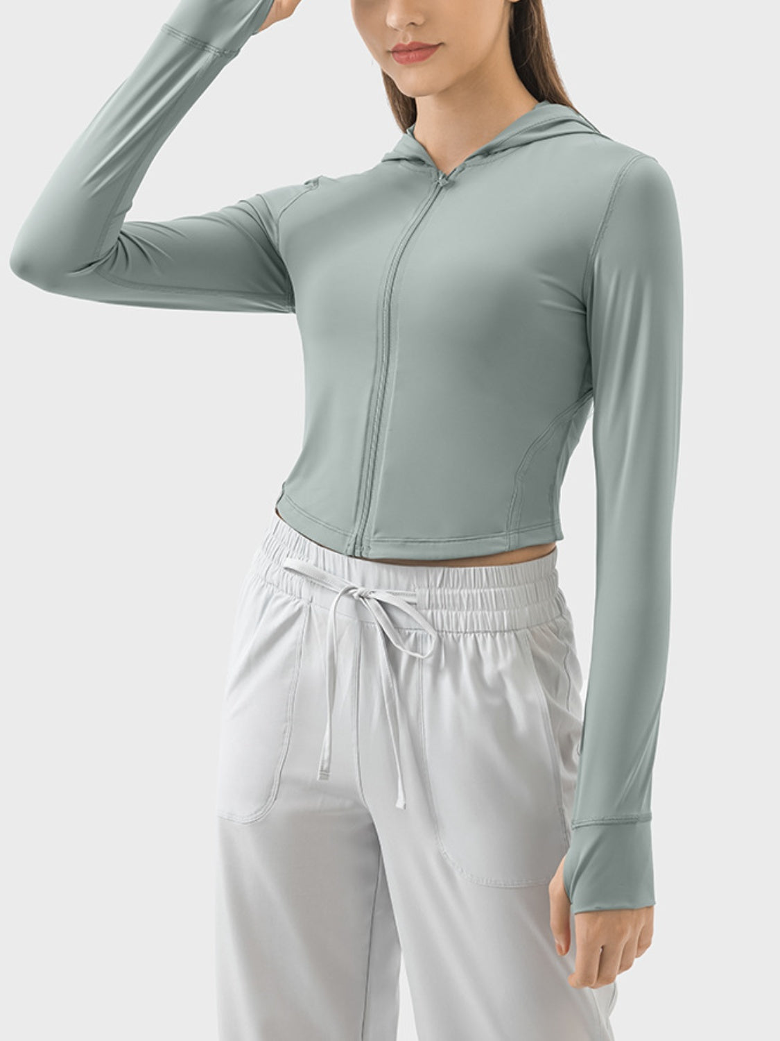 Zip Up Hooded Long Sleeve Active Outerwear - XathletiX