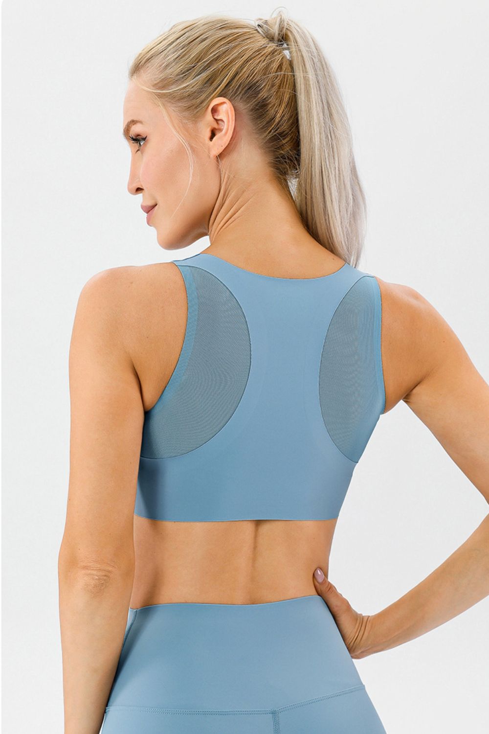 Round Neck Wide Strap Active Bra - XathletiX