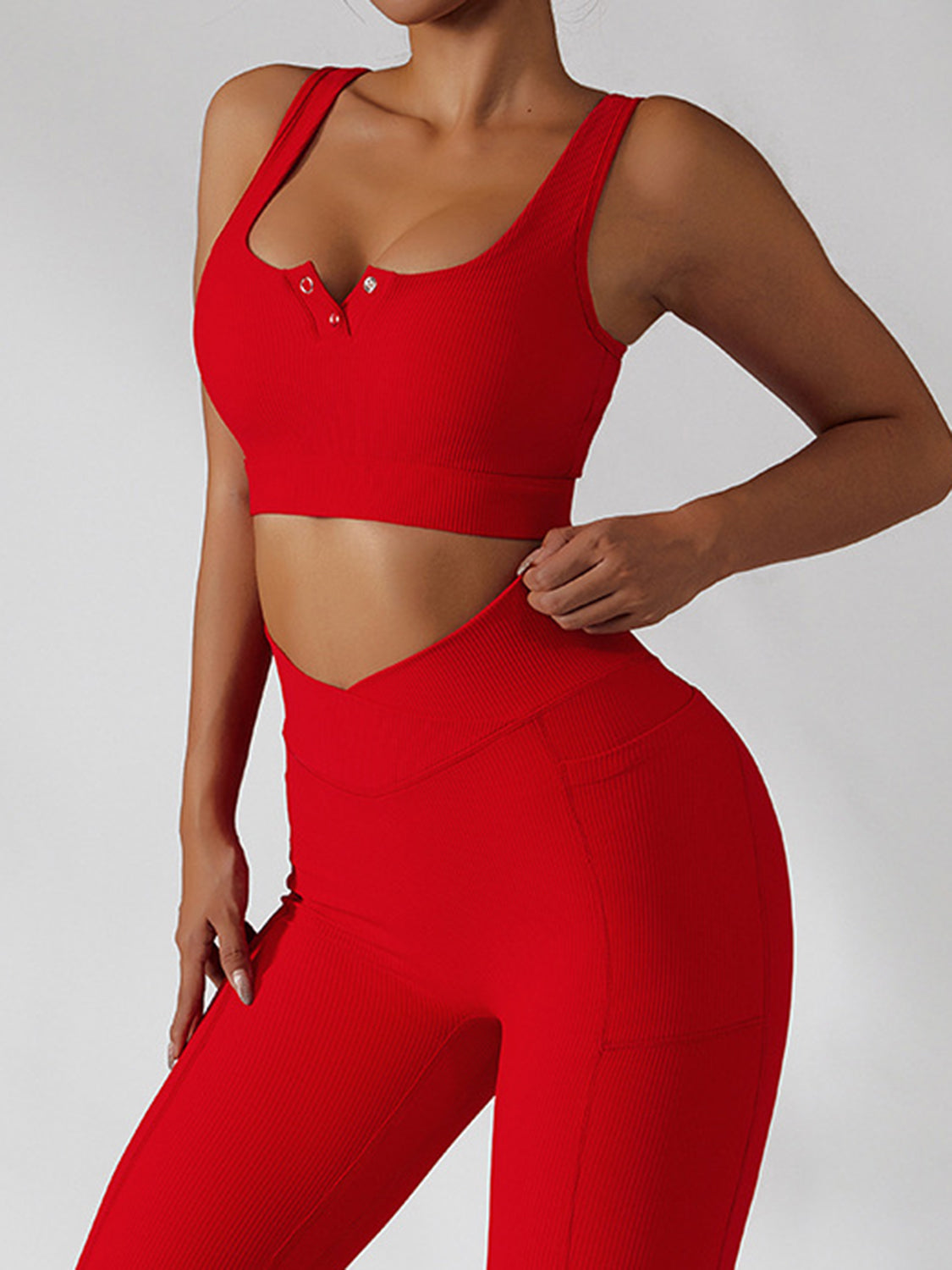 Basic Bae Ribbed Square Neck Cropped Active Tank - XathletiX