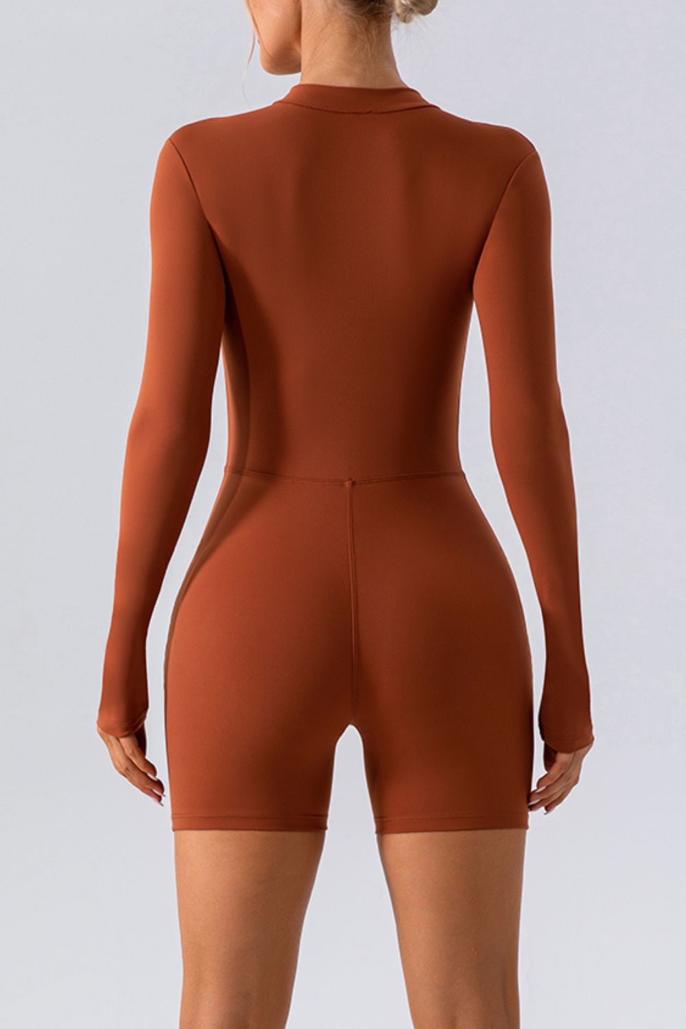 Half Zip Long Sleeve Active Romper - XathletiX