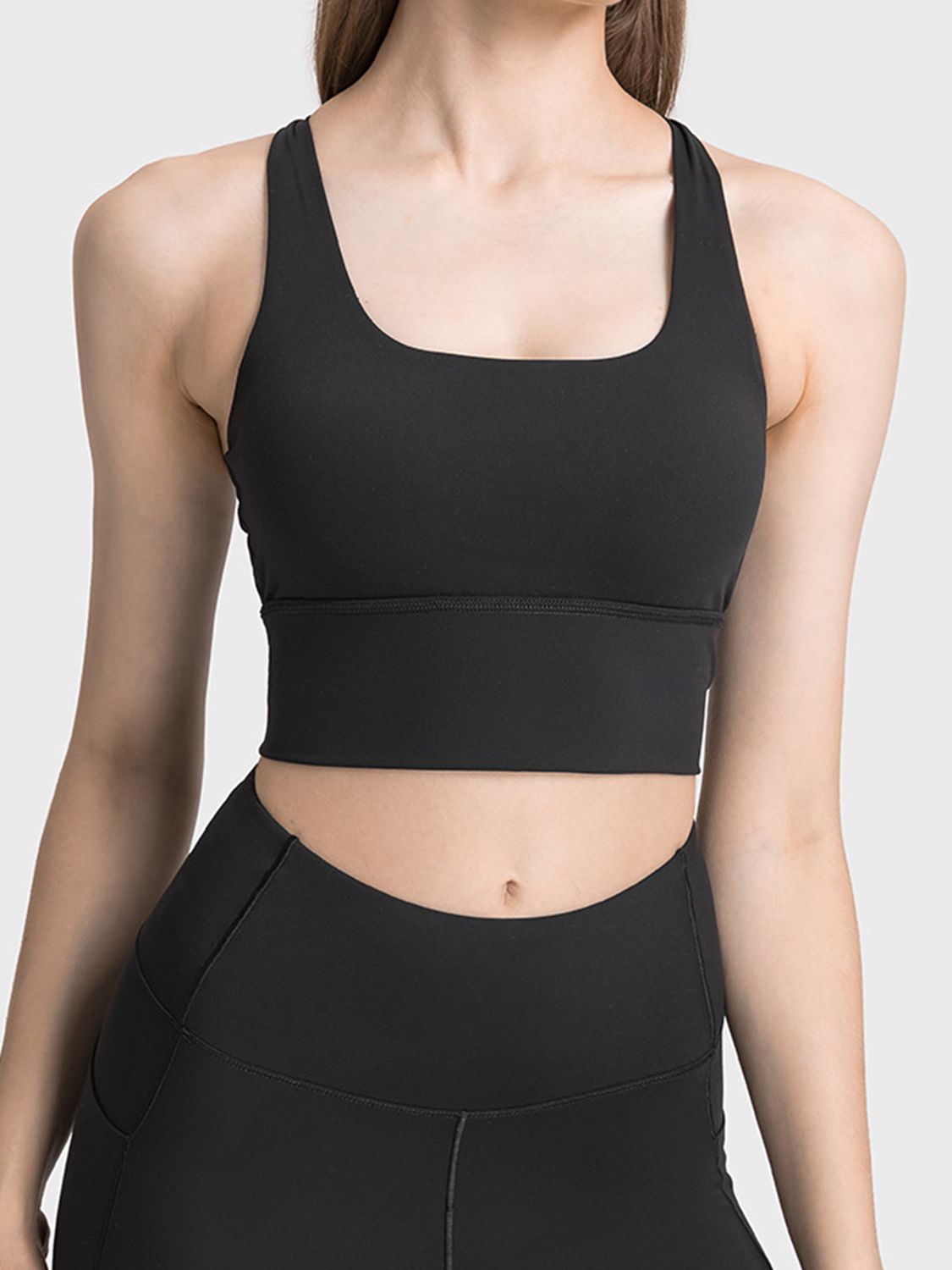 Scoop Neck Crisscross Straps Sports Bra - XathletiX