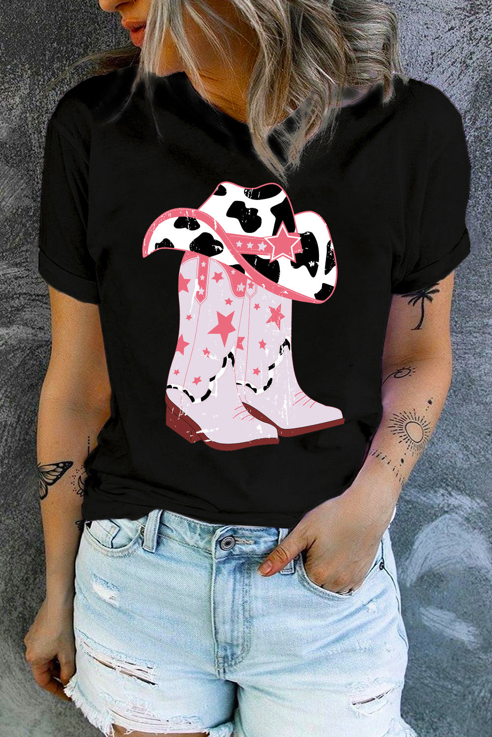 Cowboy Hat and Boots Graphic Tee - XathletiX