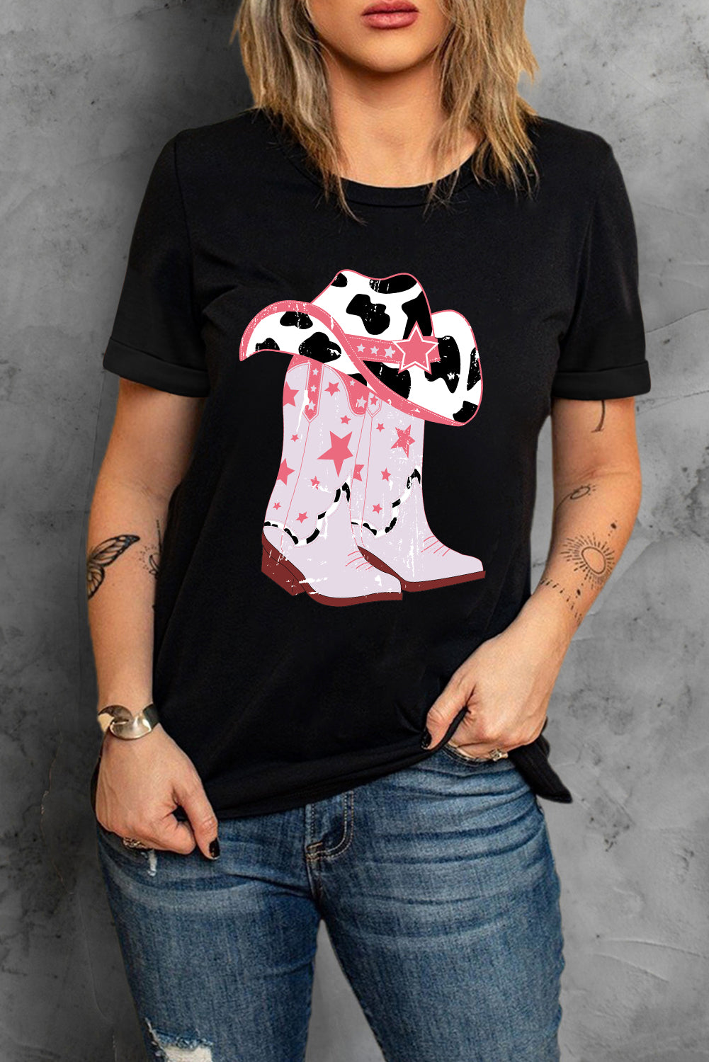 Cowboy Hat and Boots Graphic Tee - XathletiX