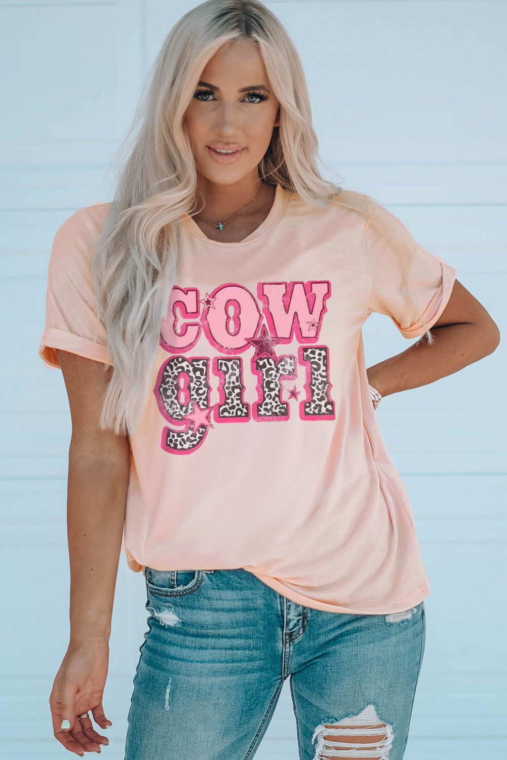 COWGIRL Graphic Cuffed Tee - XathletiX
