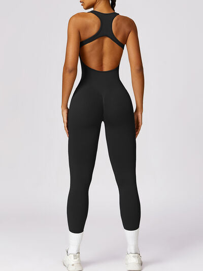 Cutout Racerback Active Jumpsuit - XathletiX