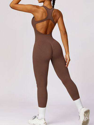 Cutout Racerback Active Jumpsuit - XathletiX