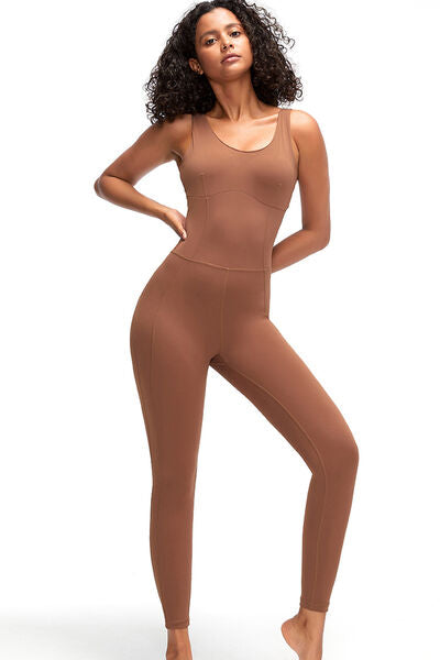 Crisscross Wide Strap Active Jumpsuit - XathletiX