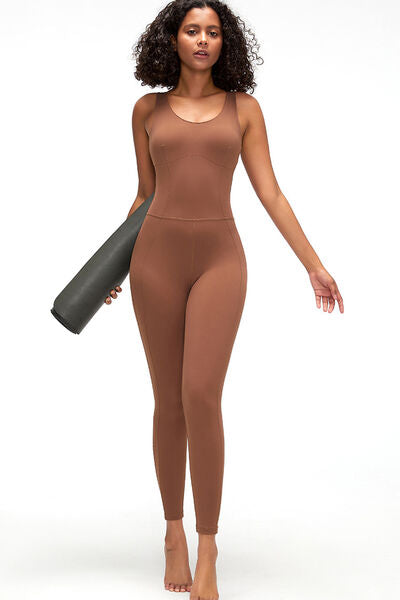 Crisscross Wide Strap Active Jumpsuit - XathletiX