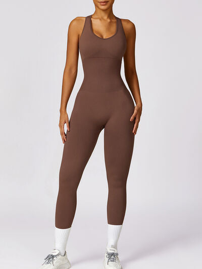 Cutout Racerback Active Jumpsuit - XathletiX