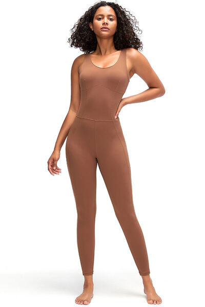 Crisscross Wide Strap Active Jumpsuit - XathletiX