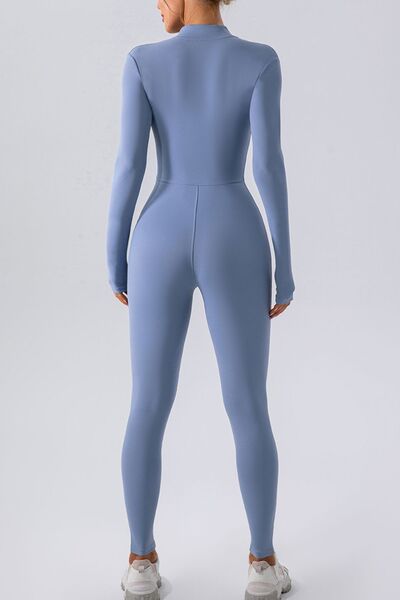 Half Zip Mock Neck Active Jumpsuit - XathletiX