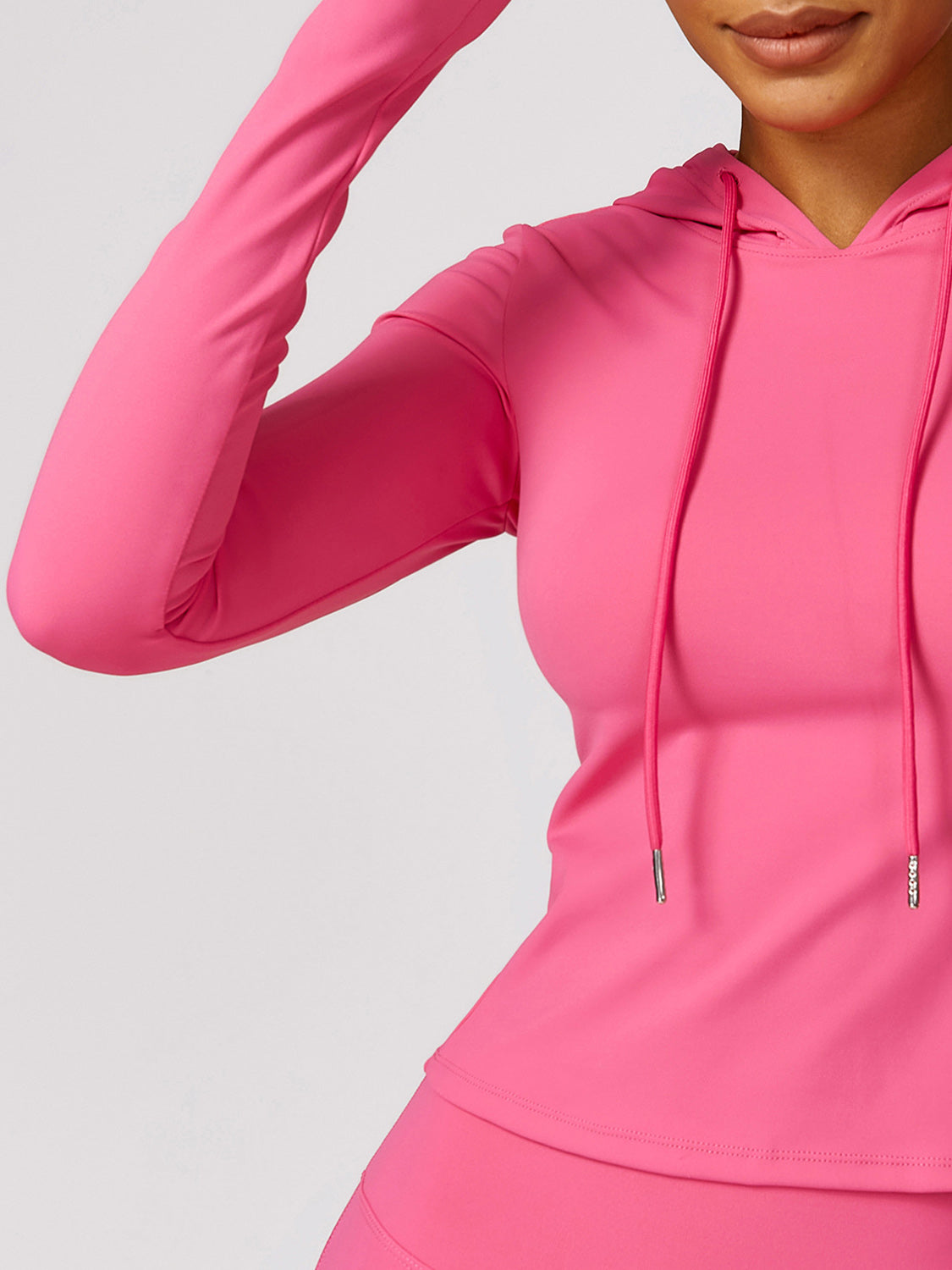 Drawstring Long Sleeve Hooded Active T-Shirt - XathletiX