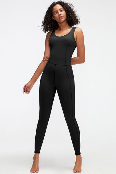Crisscross Wide Strap Active Jumpsuit - XathletiX