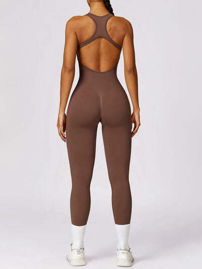 Cutout Racerback Active Jumpsuit - XathletiX