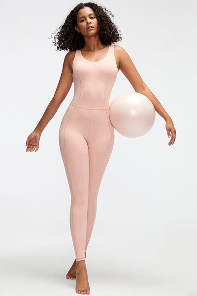 Crisscross Wide Strap Active Jumpsuit - XathletiX
