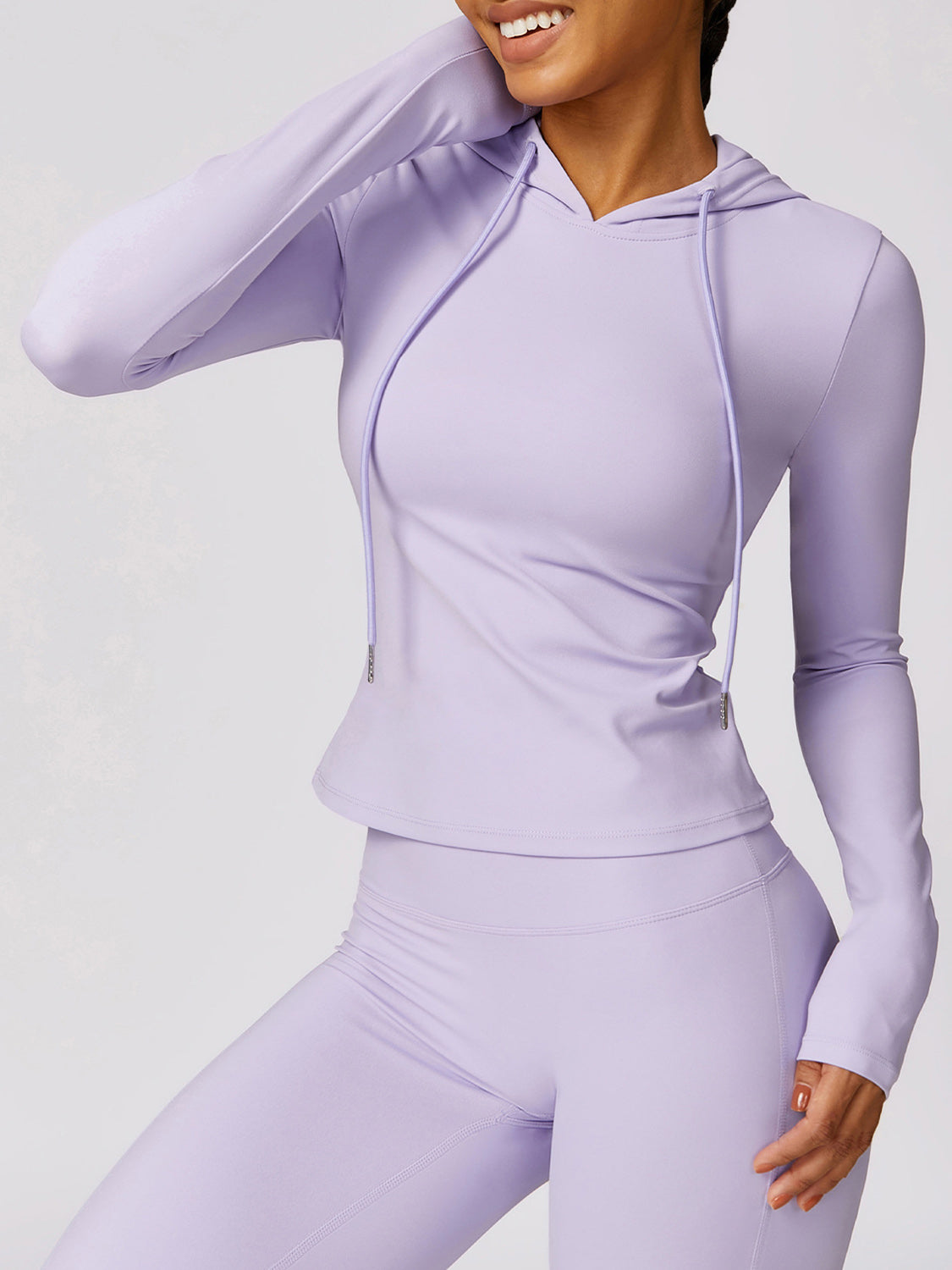 Drawstring Long Sleeve Hooded Active T-Shirt - XathletiX