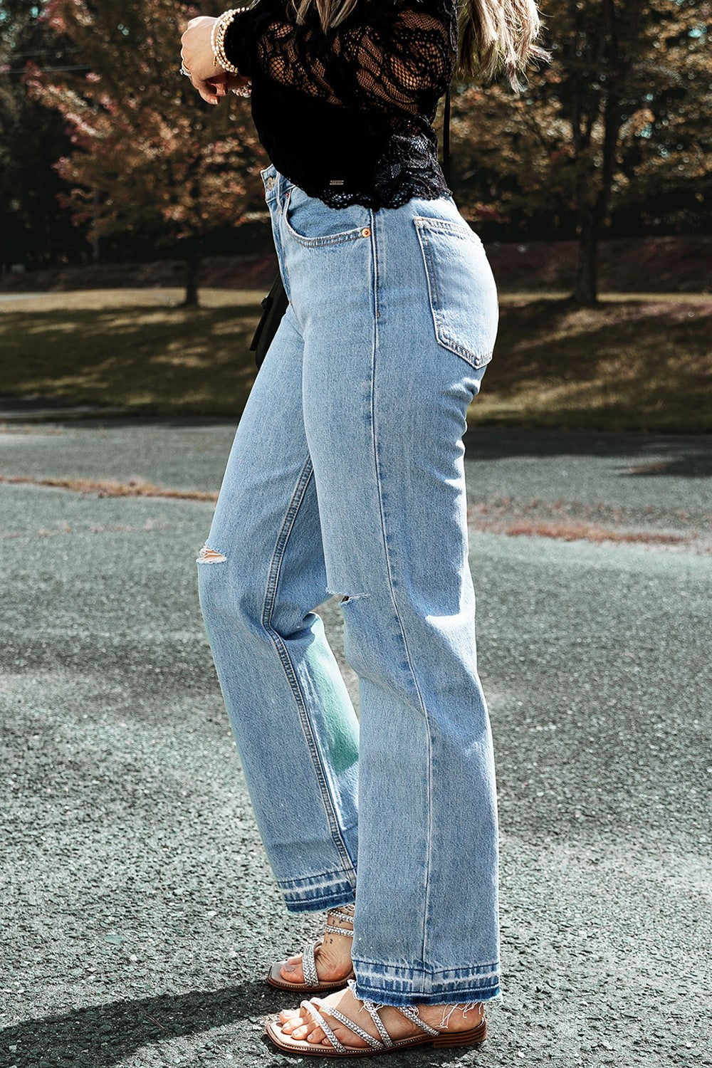 Distressed Straight Jeans - XathletiX