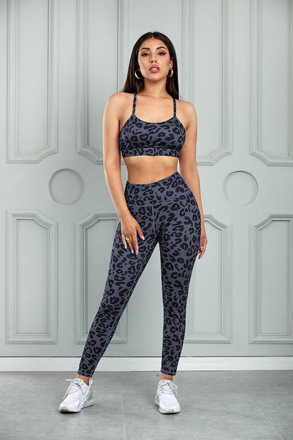 Leopard Cutout Sports Bra and Leggings Set - XathletiX