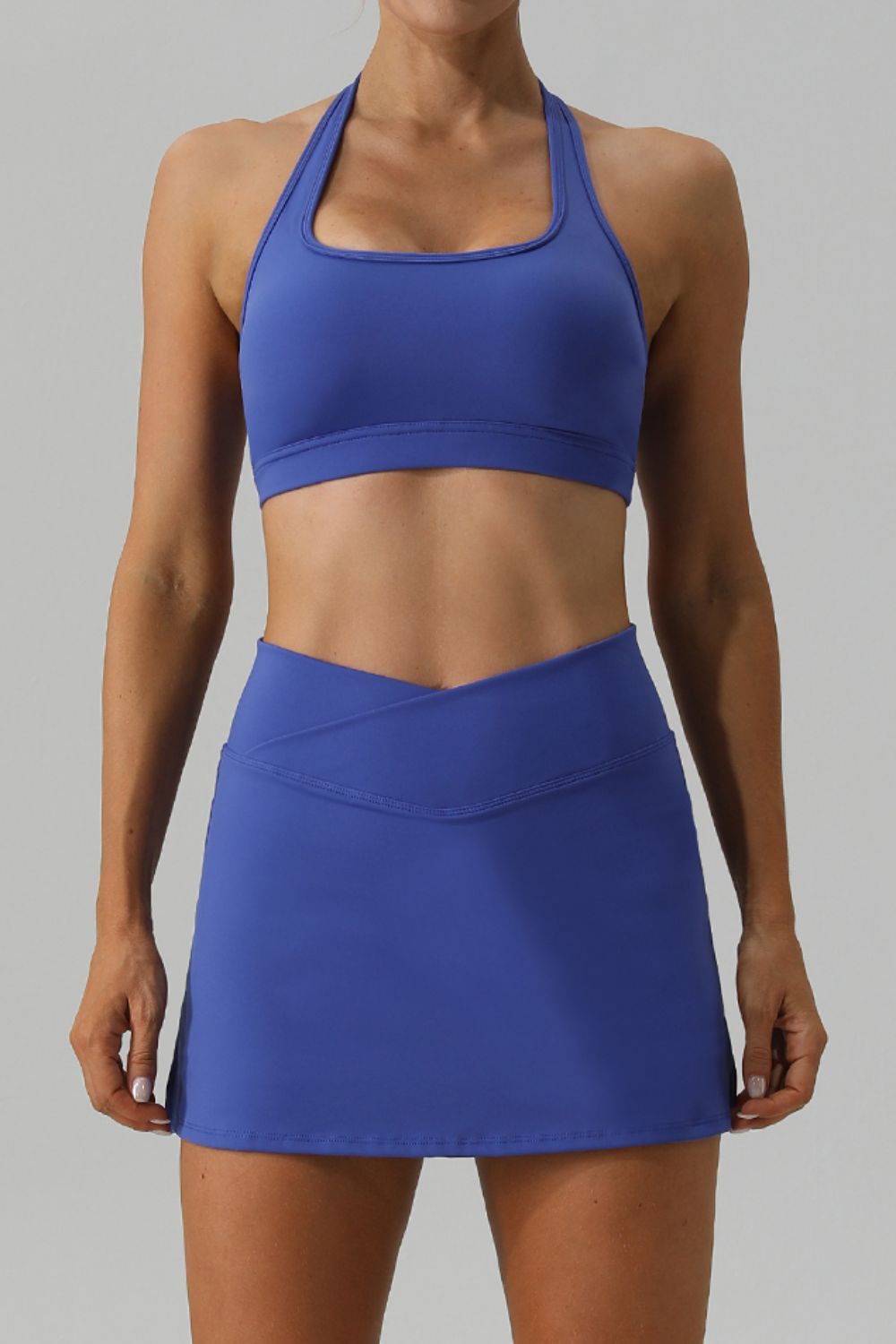 Halter Neck Tank and Slit Skirt Active Set - XathletiX