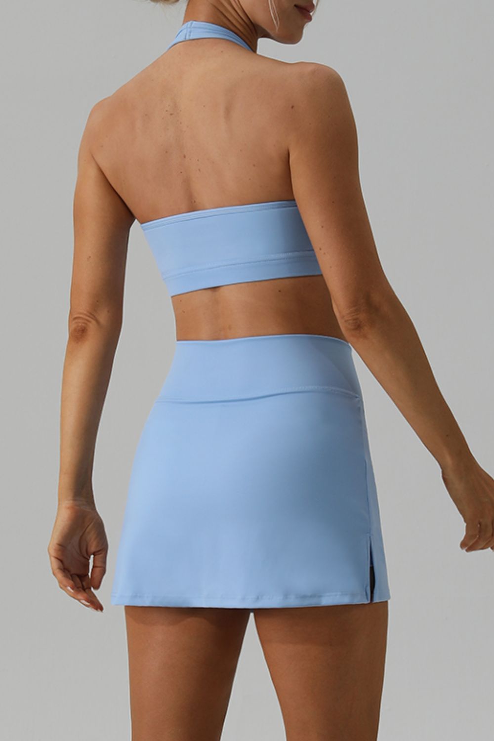 Halter Neck Tank and Slit Skirt Active Set - XathletiX