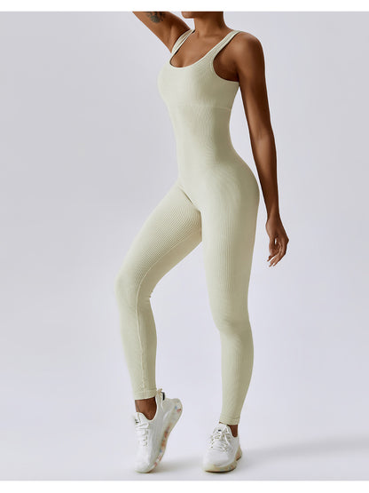 Wide Strap Sleeveless Active Jumpsuit