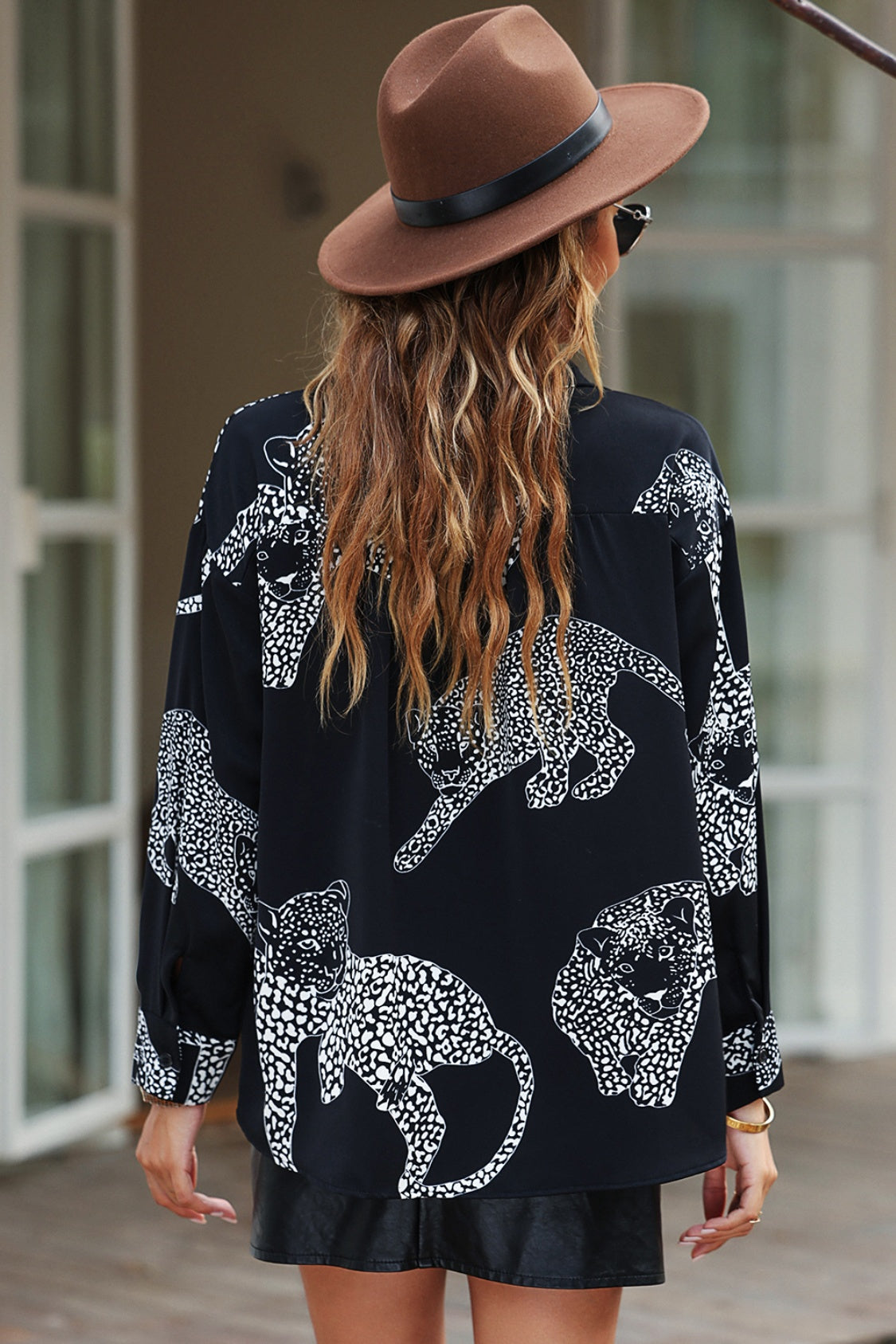 Printed Button Up Long Sleeve Shirt - XathletiX