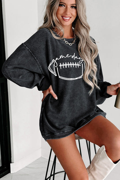 Football Graphic Dropped Shoulder Sweatshirt