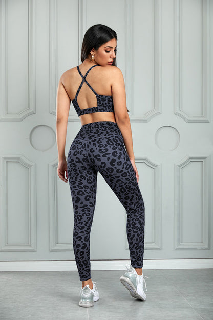 Leopard Cutout Sports Bra and Leggings Set - XathletiX