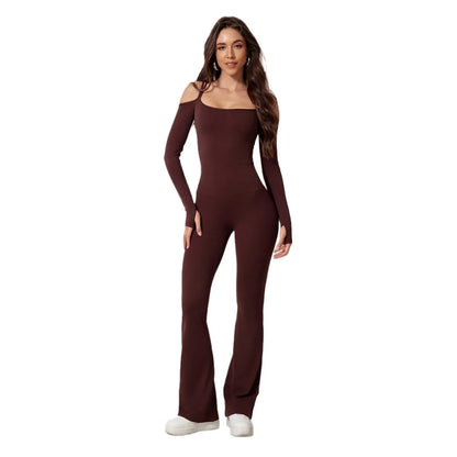 Long-Sleeved Seamless Yoga Jumpsuits