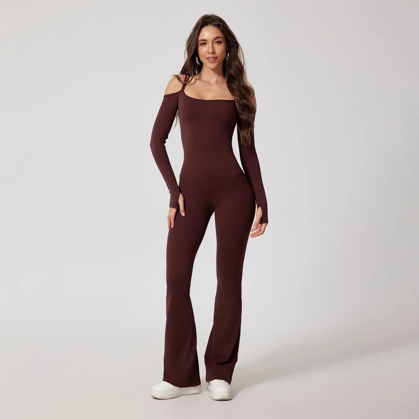 Long-Sleeved Seamless Yoga Jumpsuits