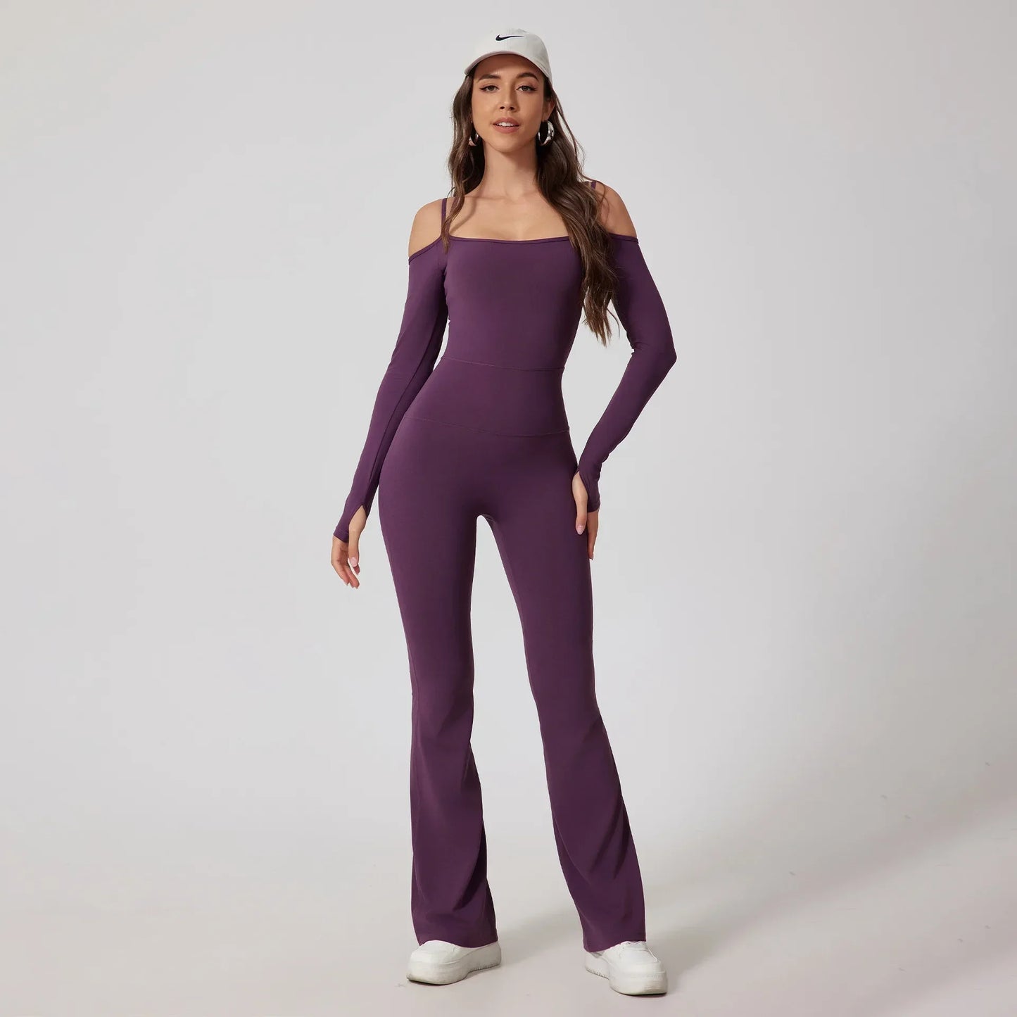 Long-Sleeved Seamless Yoga Jumpsuits