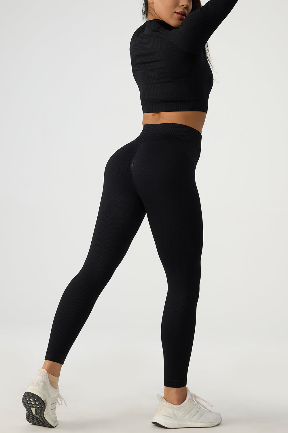 Quarter Zip Raglan Sleeve Top and High Waist Leggings Active Set - XathletiX