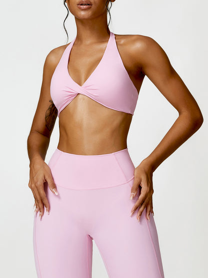 Twisted Halter Neck Active Bra