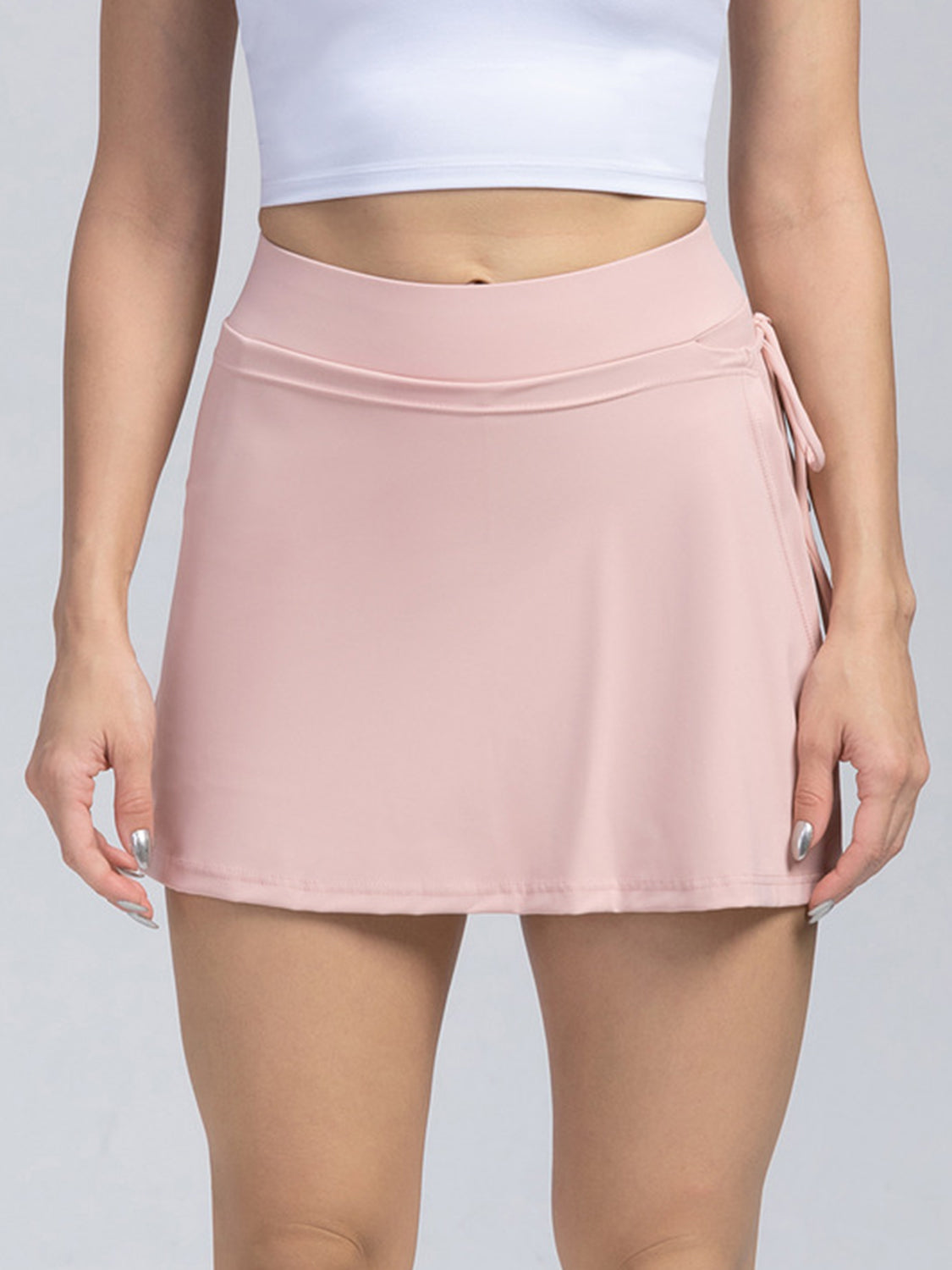 Tied High Waist Active Shorts